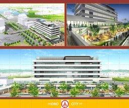 市役所新庁舎の完成イメージの3枚組の画像