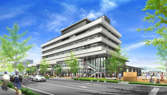 新庁舎の外観の完成イメージの画像