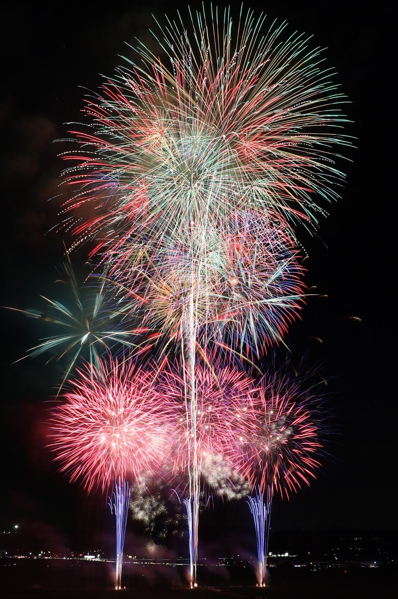 小野まつりにおける花火の写真