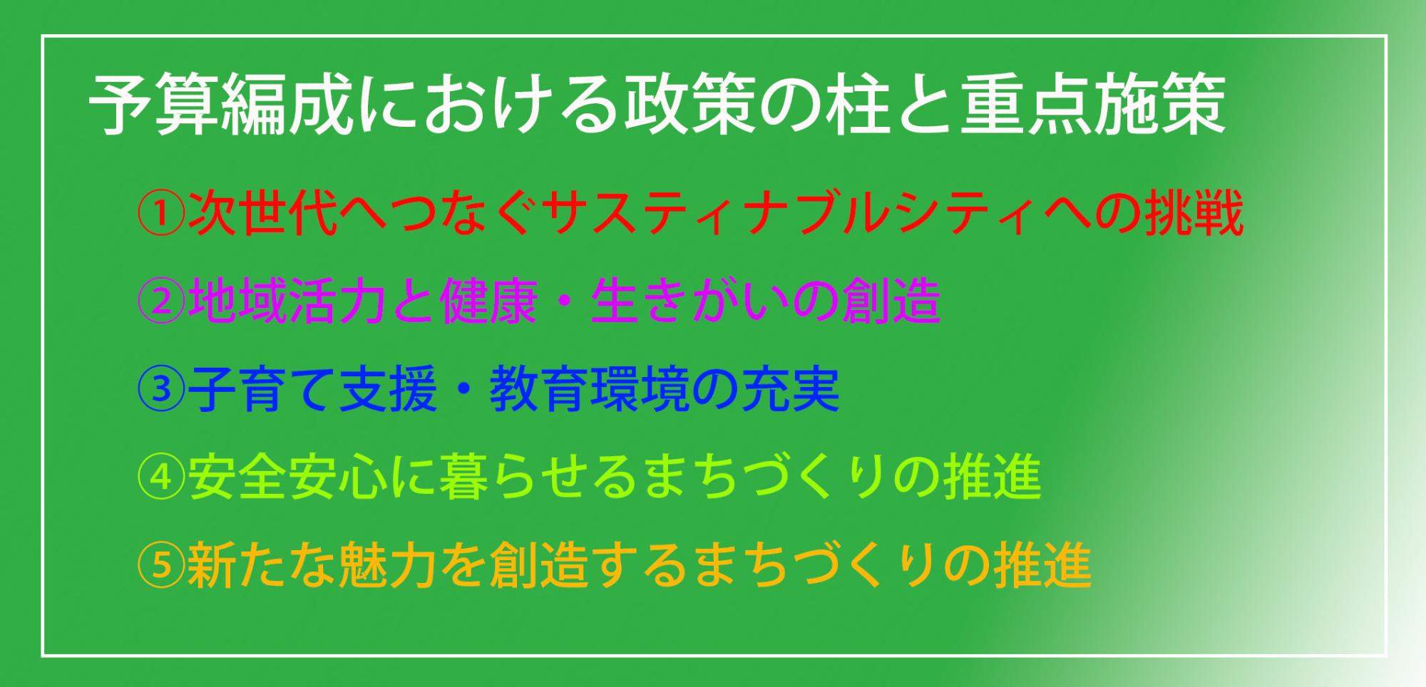 令和5年度予算編成指示会議における5つの柱