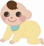 黄色い服を着た赤ちゃんのイラスト