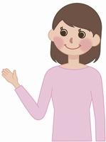 ピンクの服を着た女性のイラスト
