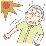 汗をかいて調子が悪そうな男性のイラスト