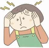 頭痛に悩まされる女性のイラスト