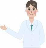 めがねをかけた白衣の医者のイラスト