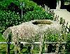 石英斑岩を活かして作られ柵で囲われた国史跡広渡廃寺跡の西塔心礎の写真