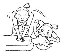 人工呼吸と胸骨圧迫を繰り返し行っているイラスト