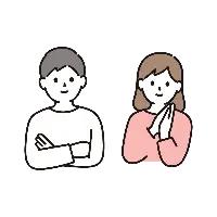 考え事をする男女