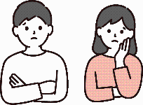 考え事をしている夫婦