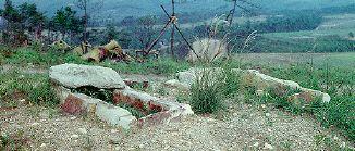 当時の石棺が平原に残っている樫山古墳群跡地の写真