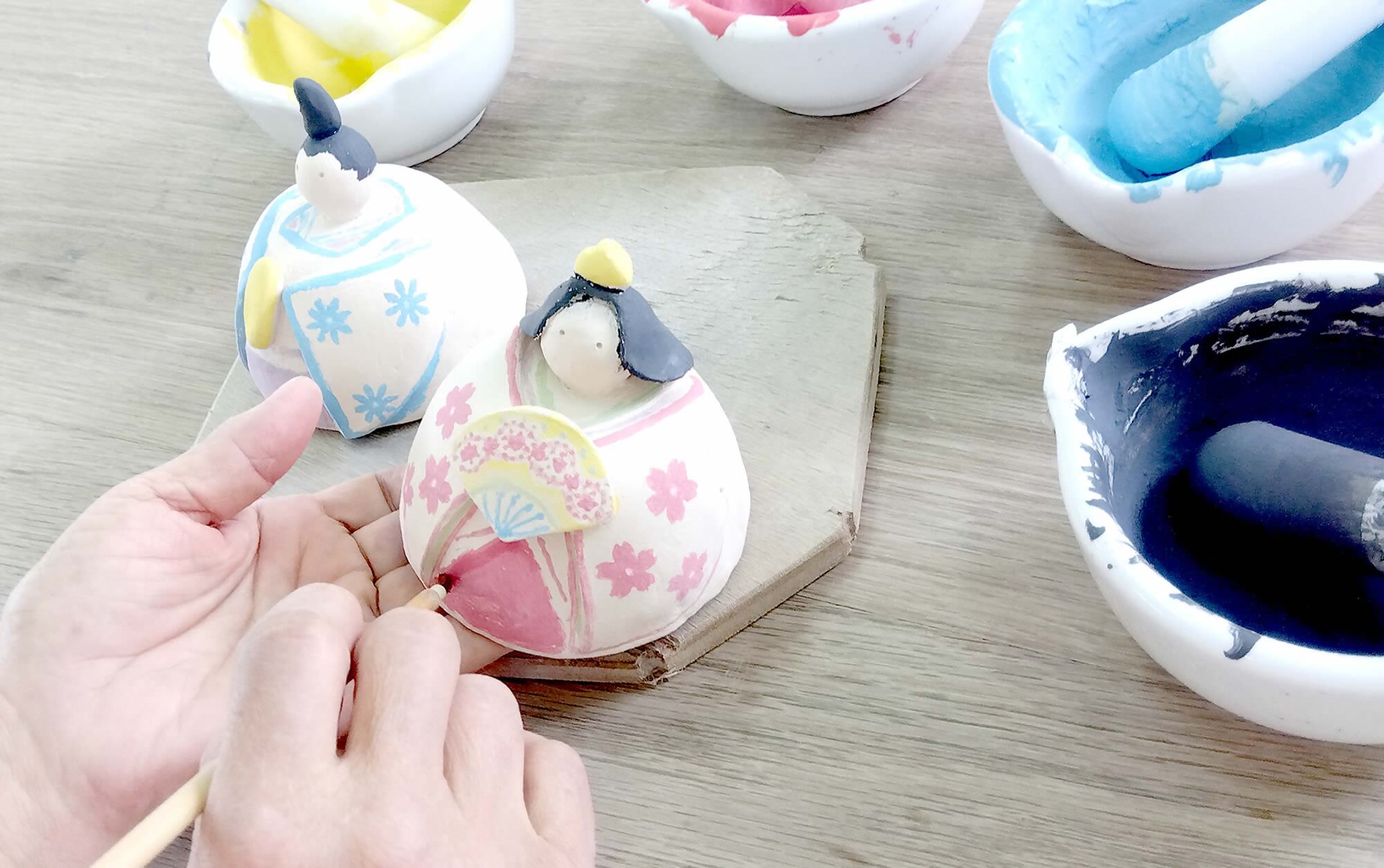 陶器のお雛絵付け