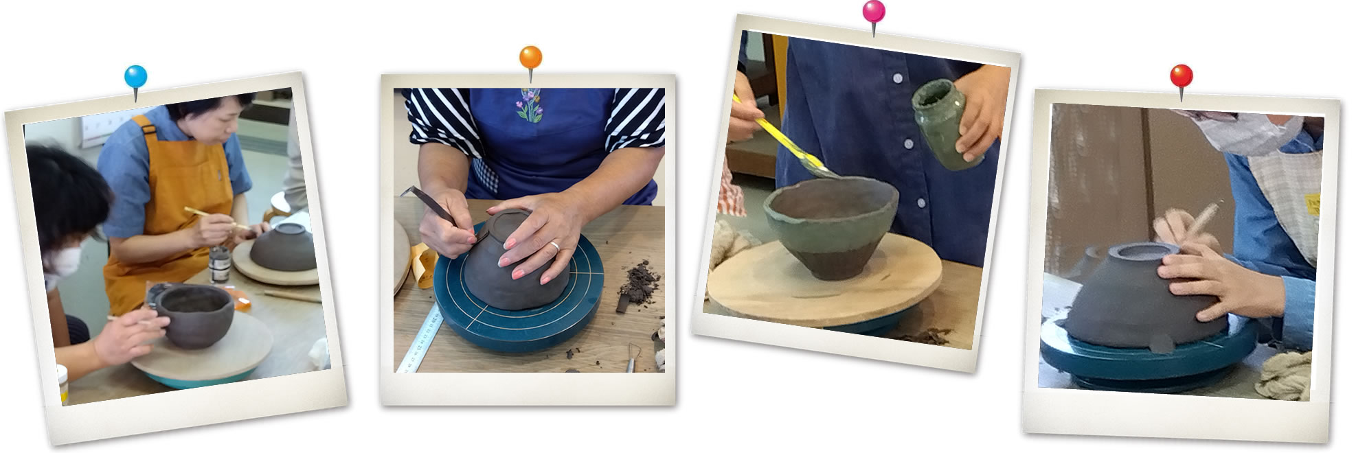どんぶり鉢をつくる様子