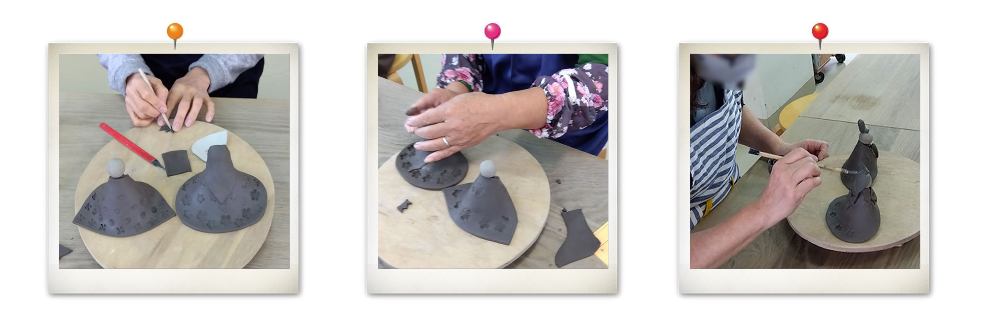 お雛様をつくる様子