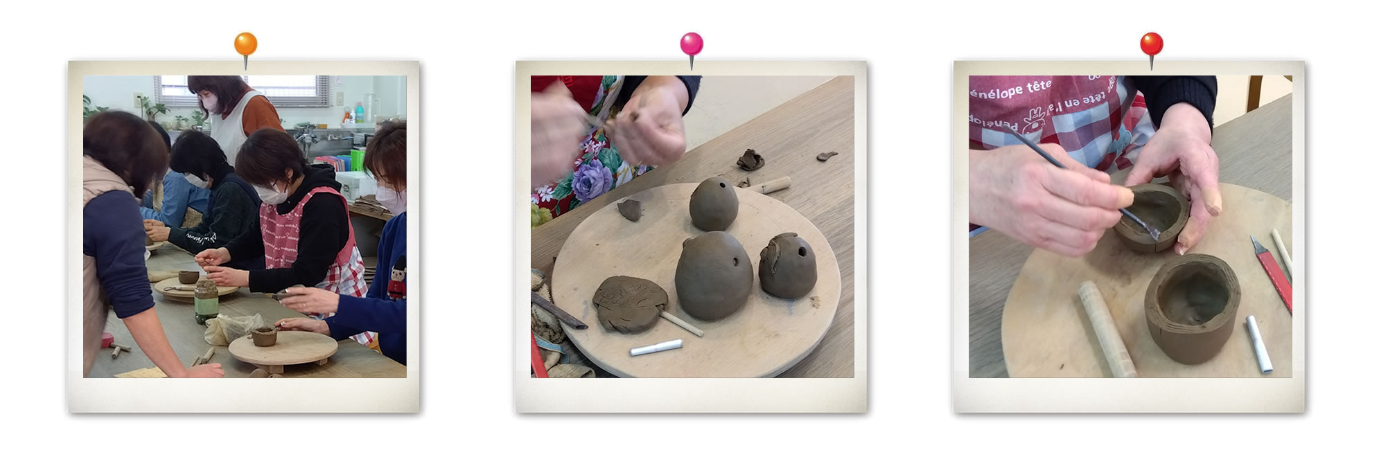 陶笛ふくろうをつくる様子