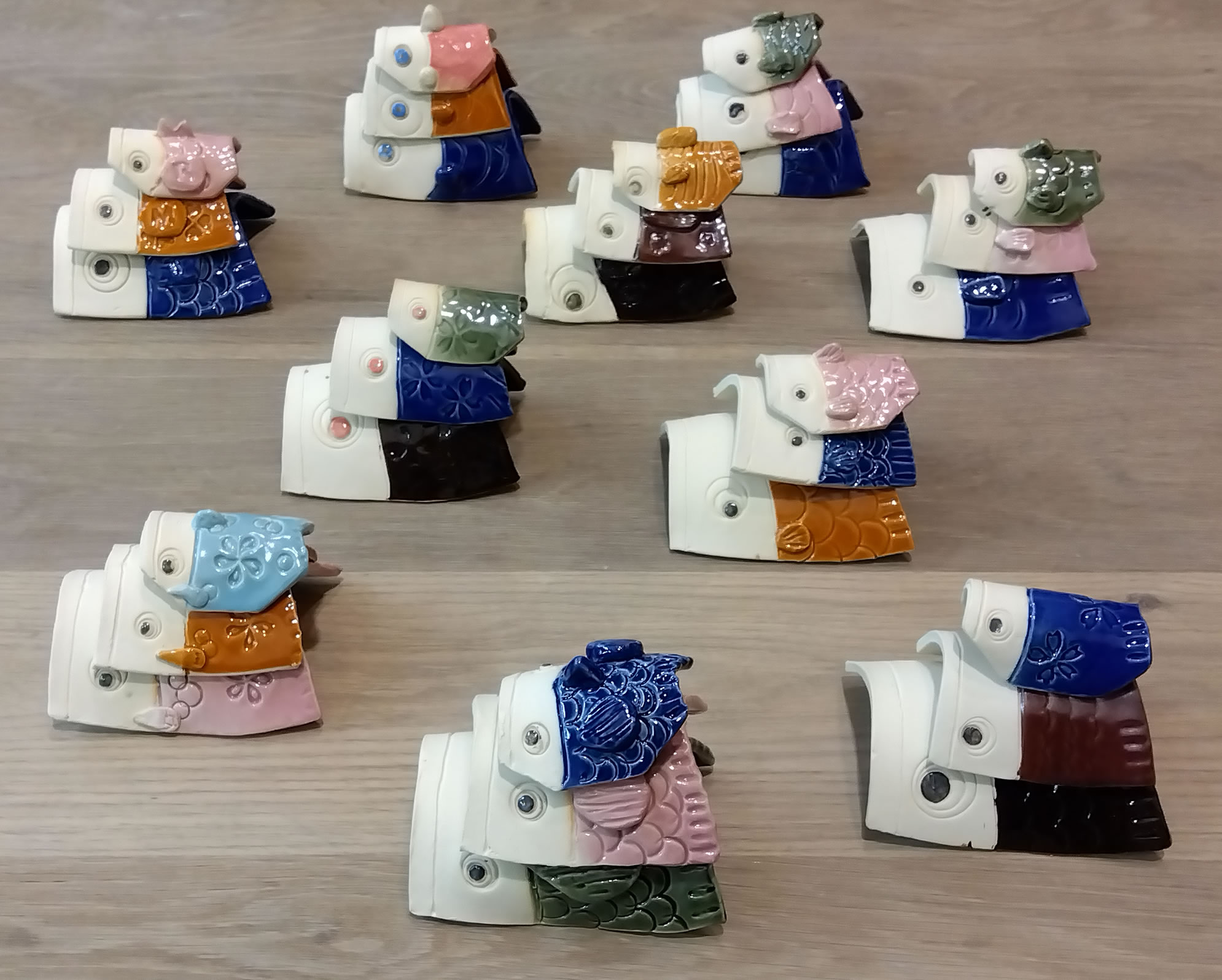 陶器の鯉のぼり受講生の作品