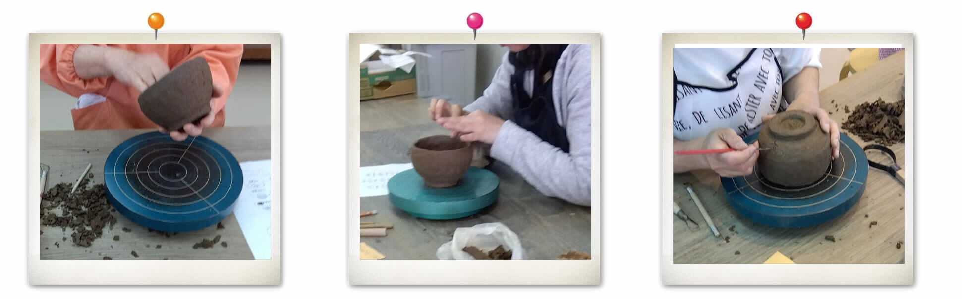 抹茶茶碗をつくる様子