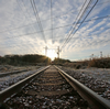 線路から撮影した太陽の写真